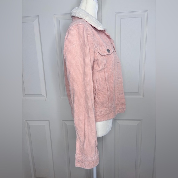 Pacsun Pink Corduroy Jacket with Sherpa Collar size Xs - Picture 5 of 14